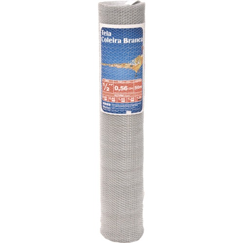 Tela metálica para viveiro fio 24 BWG x 0,6 m rolo com 50 metros Tela metálica para viveiro fio 24 BWG x 0,6 m rolo com 50 metros