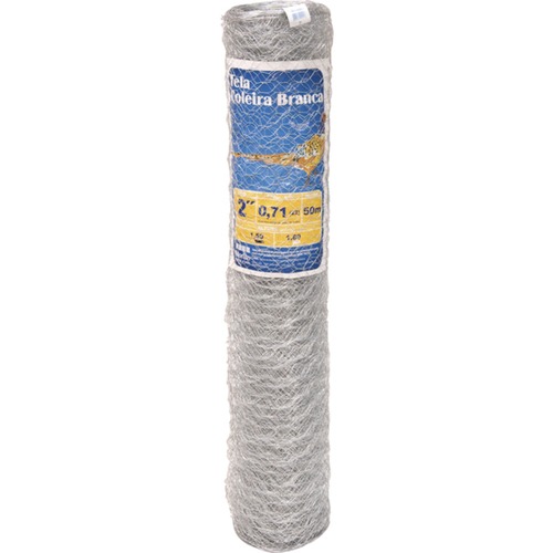Tela metálica para galinheiro fio 18 BWG x 1,5 m rolo com 50 metros Tela metálica para galinheiro fio 18 BWG x 1,5 m rolo com 50 metros