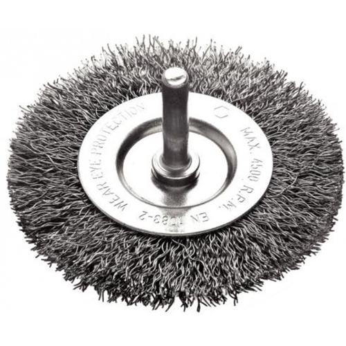 Escova de aço circular arame ondulado com haste 3 x 1/4 Escova de aço circular arame ondulado com haste 3 x 1/4