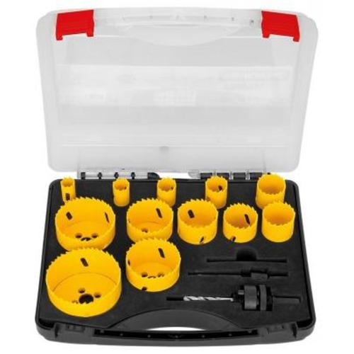 Jogo de serras copo bimetal 16 a 76 mm 15 peças Jogo de serras copo bimetal 16 a 76 mm 15 peças