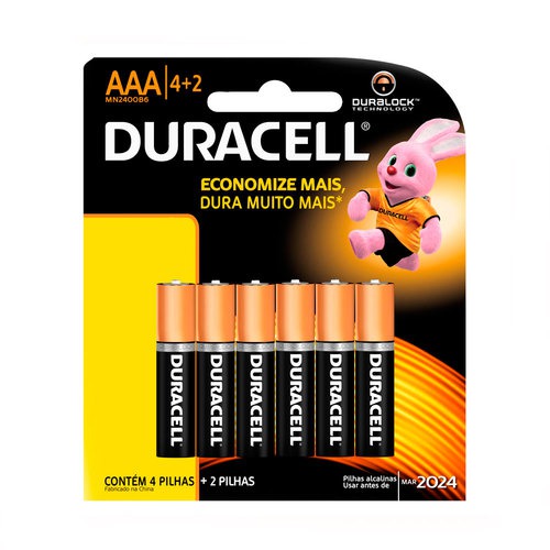 Pilha alcalina palito AAA leve 6 pague 4 Pilha alcalina palito AAA leve 6 pague 4