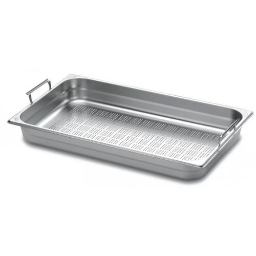 Cuba perfurada aço inox 1/1 com alças profundidade 100mm Cuba perfurada aço inox 1/1 com alças profundidade 100mm