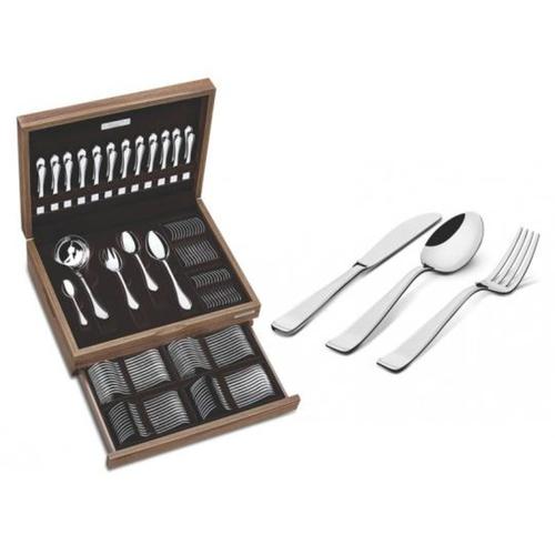 Faqueiro aço inox com estojo de madeira 101 peças - PACIFIC Faqueiro aço inox com estojo de madeira 101 peças - PACIFIC