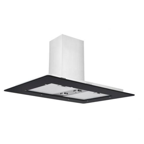 Coifa de ilha de 90 cm em aço inox + vidro preto Coifa de ilha de 90 cm em aço inox + vidro preto