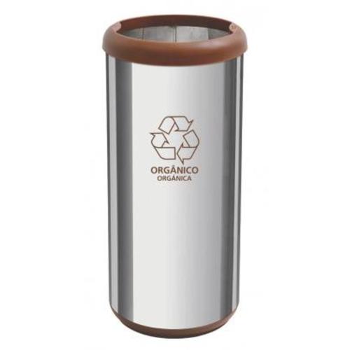 Lixeira em aço inox sem tampa 40 litros marrom Lixeira em aço inox sem tampa 40 litros marrom