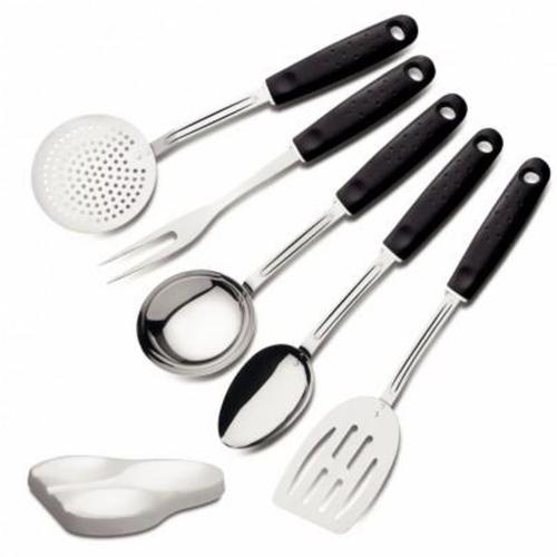 Conjunto de utensílios com 6 peças preto Conjunto de utensílios com 6 peças preto