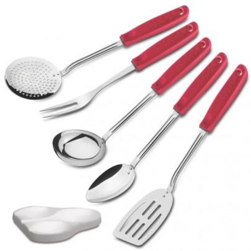 Conjunto de utensílios com 6 peças vermelho Conjunto de utensílios com 6 peças vermelho