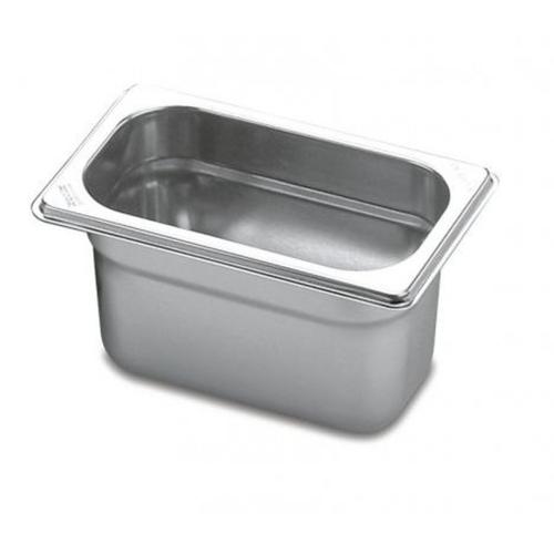 Cuba para rechaud em aço inox 1/9 sem alças profundidade de 100 mm Cuba para rechaud em aço inox 1/9 sem alças profundidade de 100 mm
