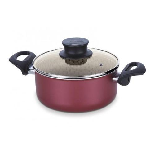 Caçarola em alumínio com tampa de vidro 18 cm - PARIS Caçarola em alumínio com tampa de vidro 18 cm - PARIS