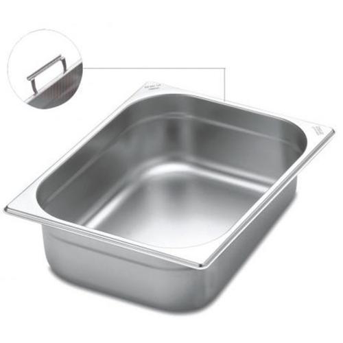 Cuba para rechaud em aço inox ½ com alça Cuba para rechaud em aço inox ½ com alça