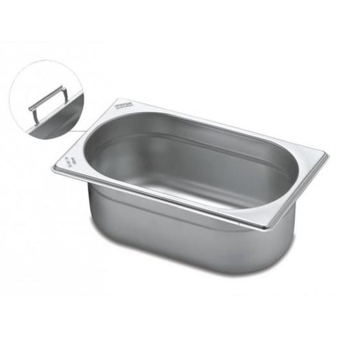 Cuba para rechaud em aço inox 1/4 com alças Cuba para rechaud em aço inox 1/4 com alças