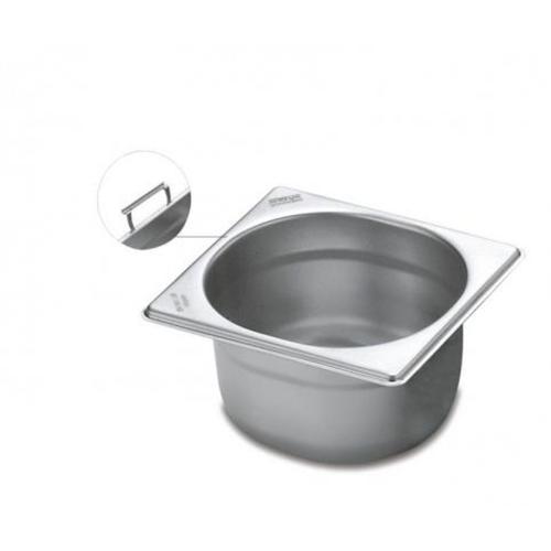 Cuba para rechaud em aço inox 1/6 com alças Cuba para rechaud em aço inox 1/6 com alças
