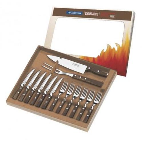 Jogo de talheres para churrasco com 14 peças Jogo de talheres para churrasco com 14 peças