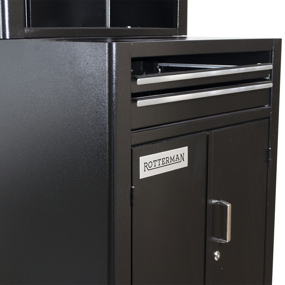 Rack fechado para computador com visor de acrílico preto RLL89P