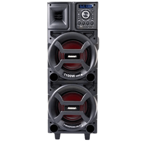 Caixa de som amplificada 1100W RMS com 2 Woofers 8