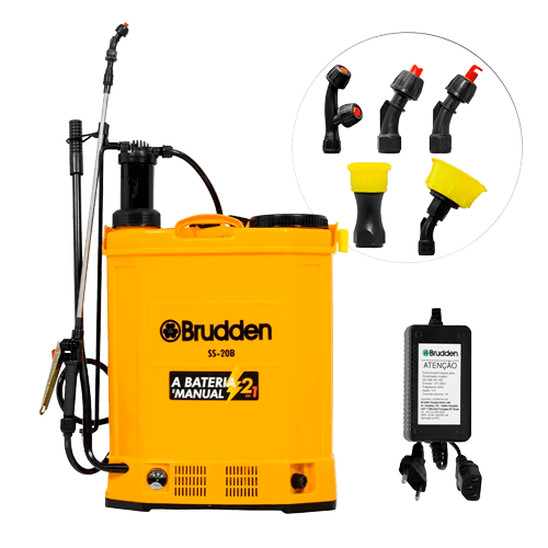 Pulverizador costal a bateria e manual 12V 20 litros com 5 bicos - SS-20B