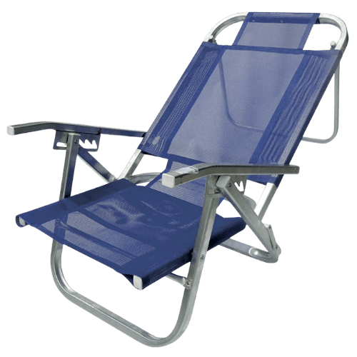 Cadeira de praia dobr�vel em 5 posi��es azul royal - Copacabana
