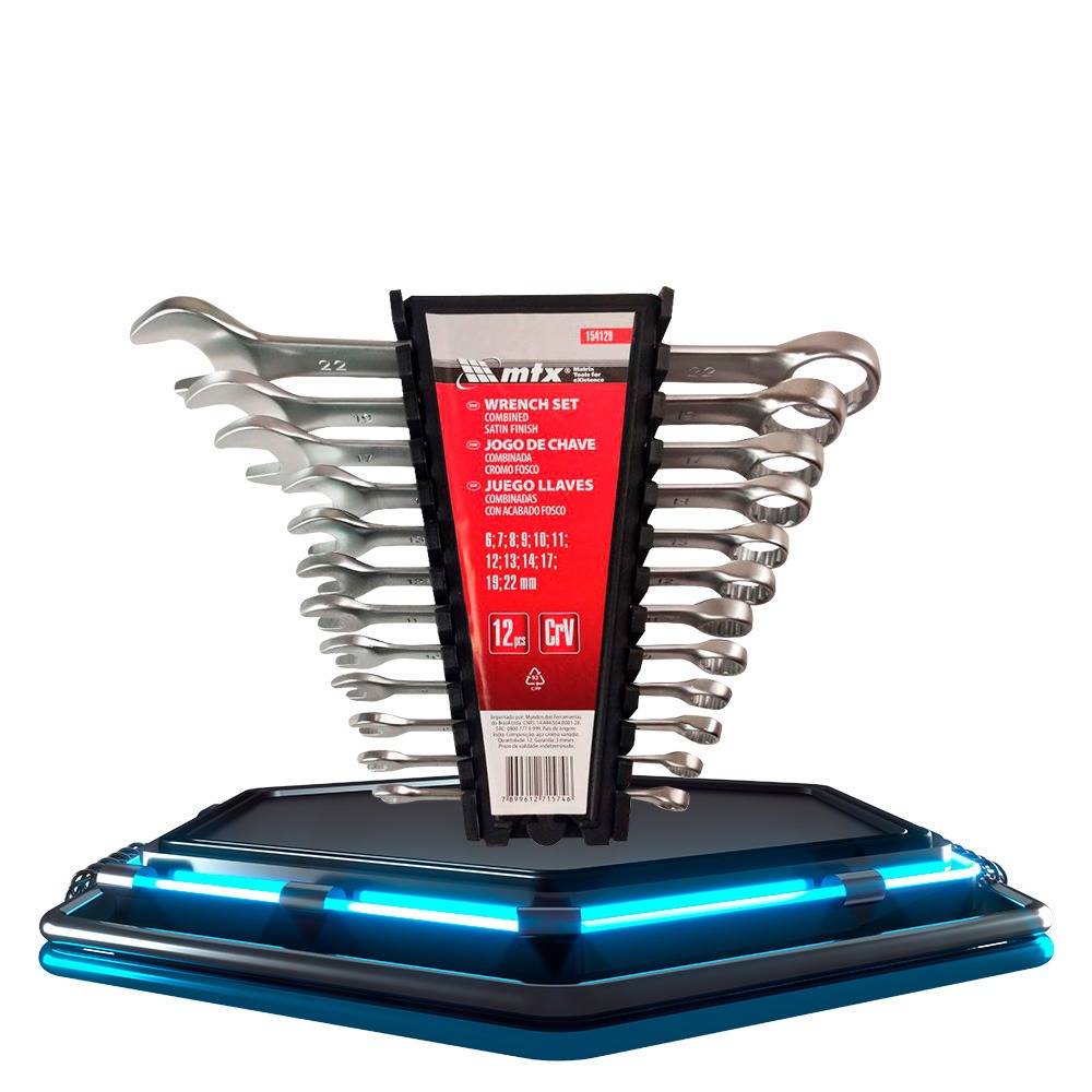 Jogo de chave combinada 6 a 22mm 12 peas