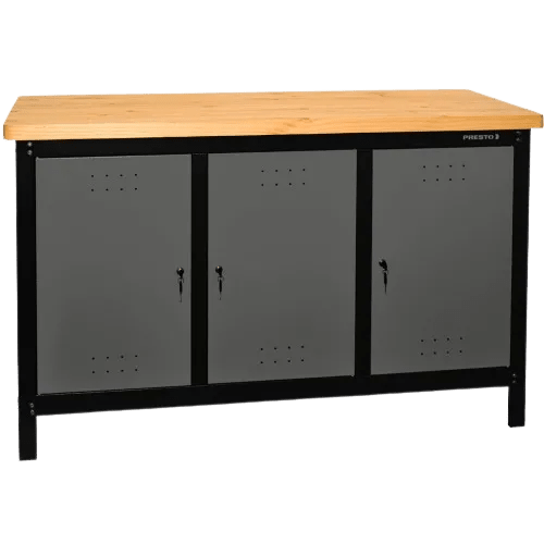 Bancada fechada 1,5 m com 3 portas tampo 40 mm - Dark