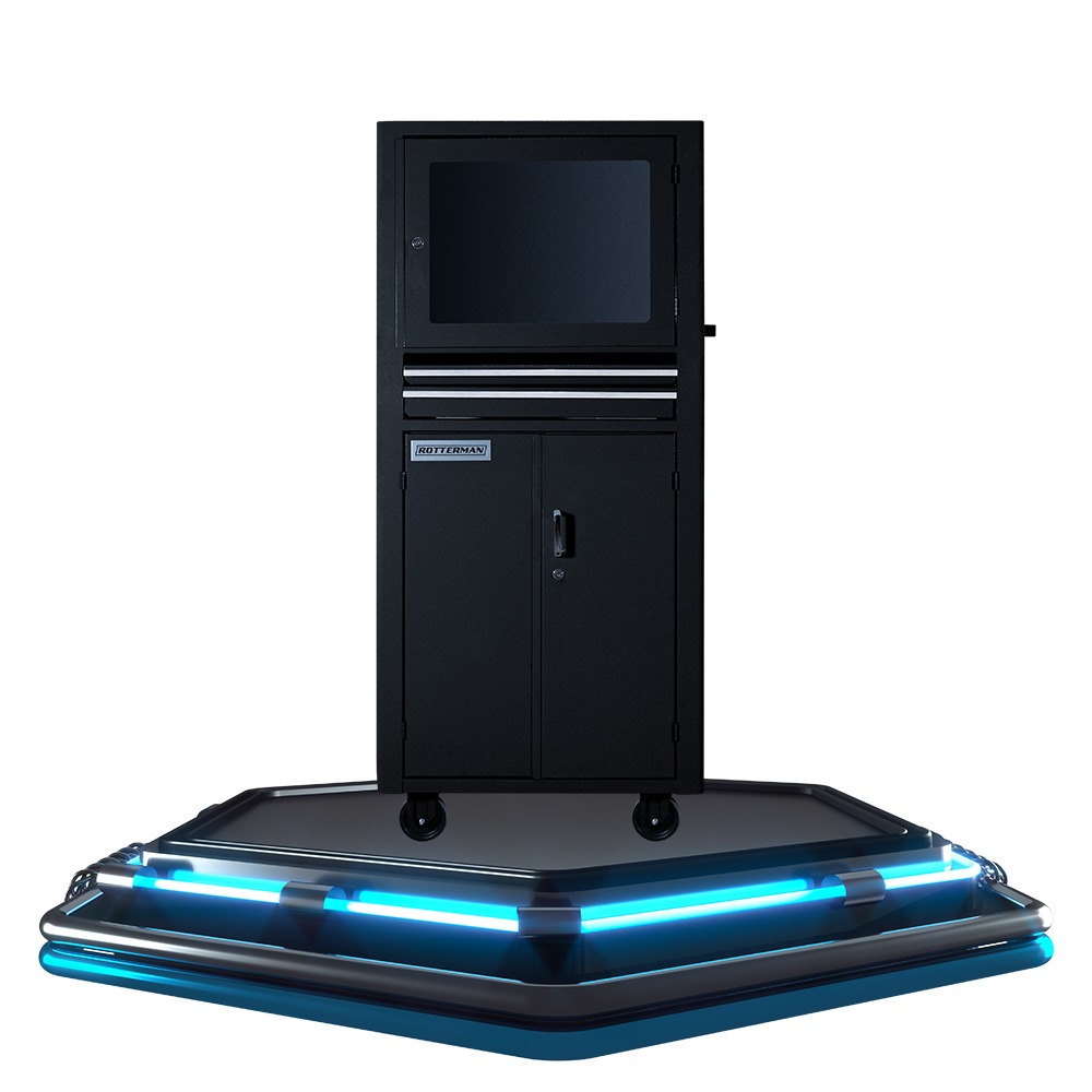 Rack fechado para computador com visor