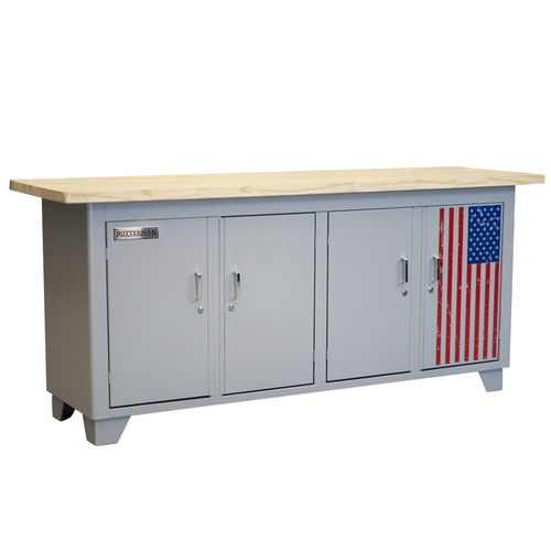 Bancada fechada com 4 portas tampo de madeira - SPEED Bancada fechada com 4 portas tampo de madeira - SPEED