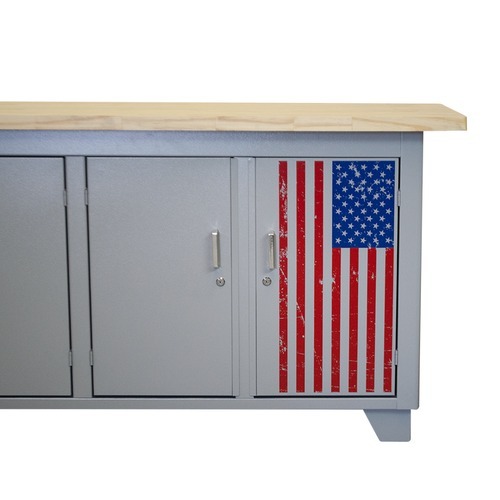 Bancada fechada com 4 portas tampo de madeira - SPEED Bancada fechada com 4 portas tampo de madeira - SPEED