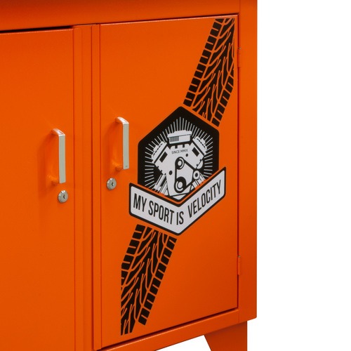 Bancada fechada com 4 portas tampo de madeira - ROUTE 66