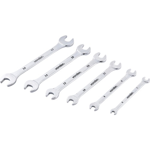 Jogo de chaves fixa 6 a 17 mm a�o cromo van�dio 6 pe�as