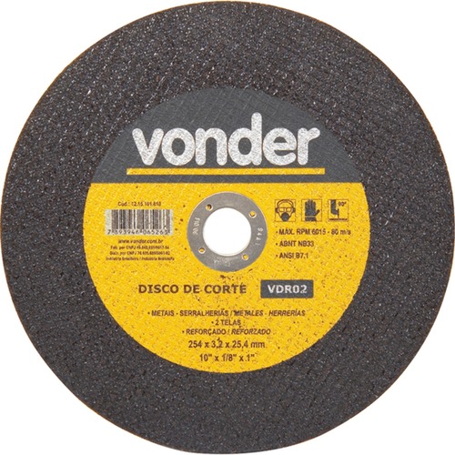 Disco de corte 254 x 3,2 x 19,05 mm Disco de corte 254 x 3,2 x 19,05 mm