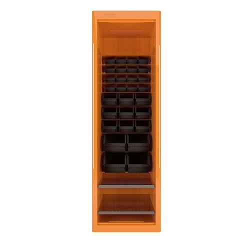 Armário para ferramentas 1 porta com visor + 29 gavetas plásticas laranja Armário para ferramentas 1 porta com visor + 29 gavetas plásticas laranja