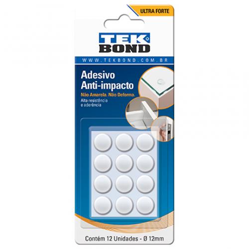 Protetor adesivo anti-impacto redondo 12 mm com 12 unidades Protetor adesivo anti-impacto redondo 12 mm com 12 unidades