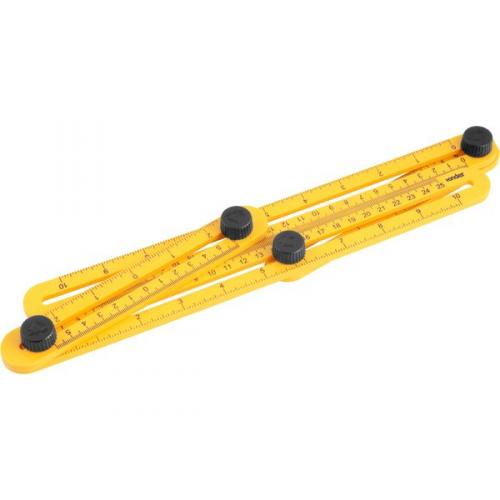 Esquadro pl�stico ajust�vel com 4 r�guas