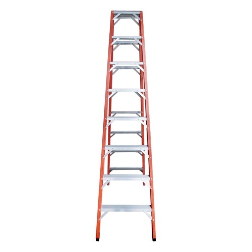 Escada tesoura dupla em fibra de vidro 8 degraus 2,40 m - ESC08240