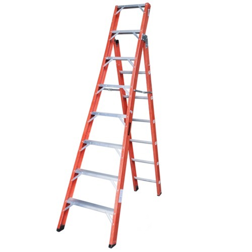 Escada de fibra de vidro 8 x 13 degraus 2,40 x 4,15 m modelo multiuso - FMU-8/13 Escada de fibra de vidro 8 x 13 degraus 2,40 x 4,15 m modelo multiuso - FMU-8/13