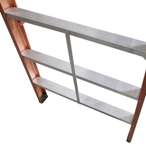 Escada tesoura dupla em fibra de vidro 16 degraus 4,80 m - ESC16480