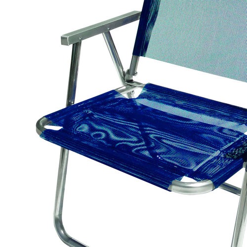 Cadeira de praia em alumínio dobrável azul Cadeira de praia em alumínio dobrável azul