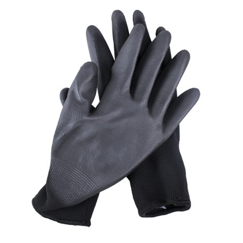 Luva de poliéster com poliuretano preta tamanho G Luva de poliéster com poliuretano preta tamanho G