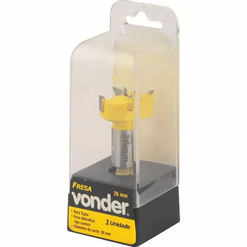 Fresa para dobradiça tipo caneco com dentes de vídea 26 mm