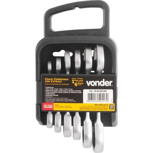 Jogo de chave combinada 8 a 19 mm com 6 peças Jogo de chave combinada 8 a 19 mm com 6 peças