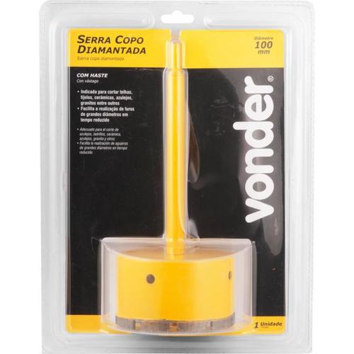 Serra copo diamantada 100 mm com haste