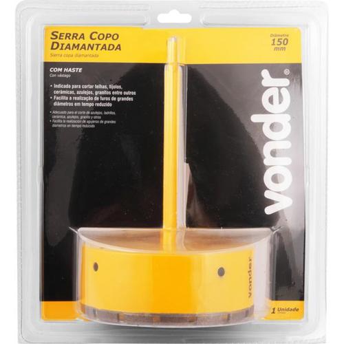 Serra copo diamantada 150 mm com haste de 3/8 Serra copo diamantada 150 mm com haste de 3/8