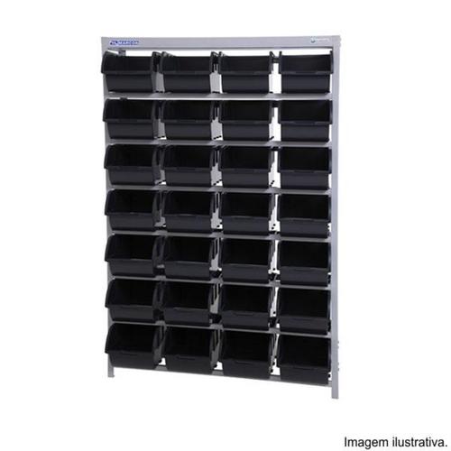 Estante metálica com 28 gavetas n °7 preta - EM28/7P Estante metálica com 28 gavetas n °7 preta - EM28/7P
