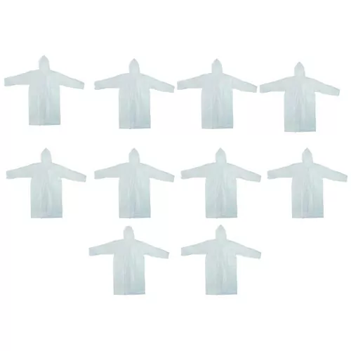Kit 10 Capas de chuva descartáveis transparentes 