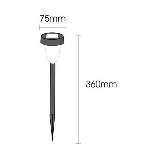 Lumin�ria solar em abs para jardim led branco 6000k