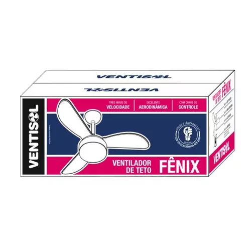 Ventilador de teto 3 pás branco - Fênix  110V
