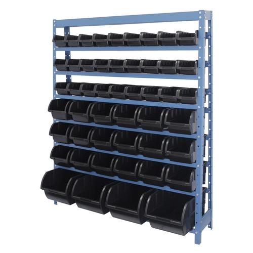 Estante met�lica com 49 gavetas medidas diversas preta - NE49P