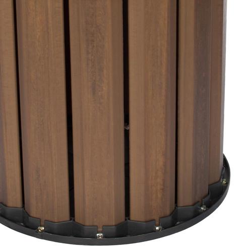 Lixeira para coleta seletiva em madeira pl�stica 94L tampa vermelha