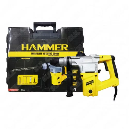 Martelete Perfurador e Rompedor 900 watts 5,0 joules SDS Plus com maleta - GYMR900  110V