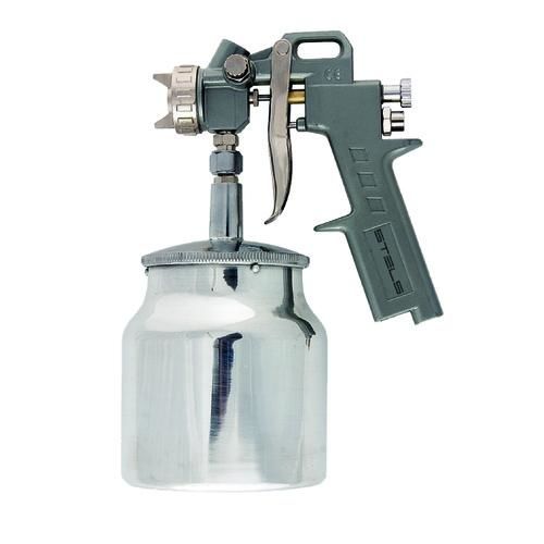 Pistola de pintura tipo sucção com 3 bicos e caneca em alumínio Pistola de pintura tipo sucção com 3 bicos e caneca em alumínio