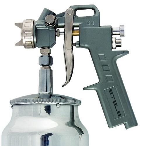 Pistola de pintura tipo sucção com 3 bicos e caneca em alumínio Pistola de pintura tipo sucção com 3 bicos e caneca em alumínio